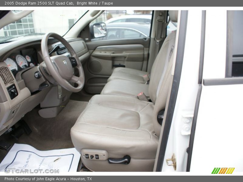 Bright White / Taupe 2005 Dodge Ram 2500 SLT Quad Cab
