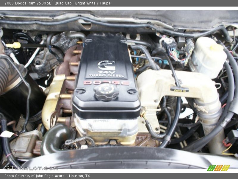 Bright White / Taupe 2005 Dodge Ram 2500 SLT Quad Cab