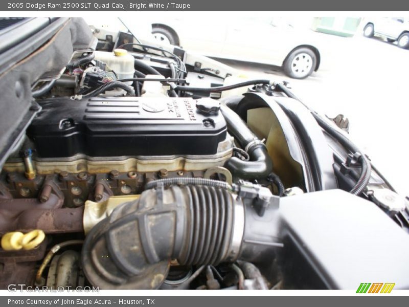 Bright White / Taupe 2005 Dodge Ram 2500 SLT Quad Cab