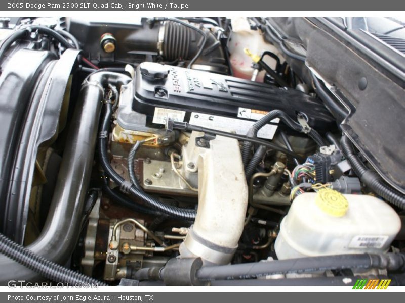 Bright White / Taupe 2005 Dodge Ram 2500 SLT Quad Cab