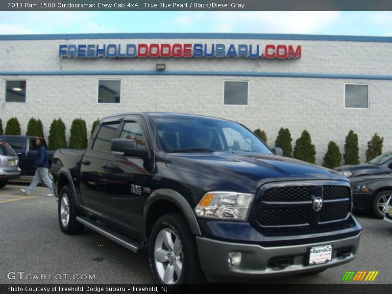 True Blue Pearl / Black/Diesel Gray 2013 Ram 1500 Outdoorsman Crew Cab 4x4