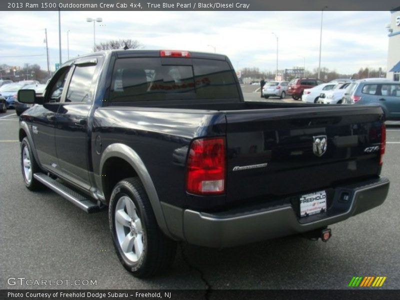 True Blue Pearl / Black/Diesel Gray 2013 Ram 1500 Outdoorsman Crew Cab 4x4