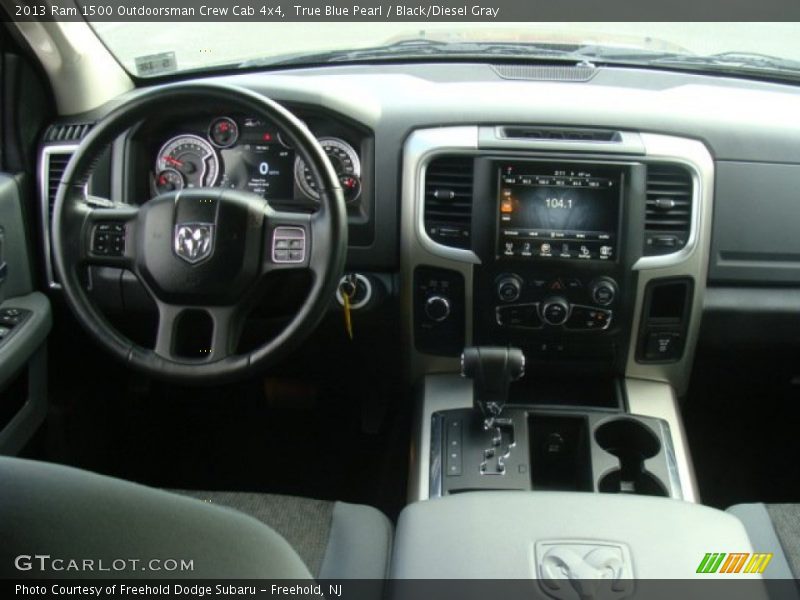 True Blue Pearl / Black/Diesel Gray 2013 Ram 1500 Outdoorsman Crew Cab 4x4