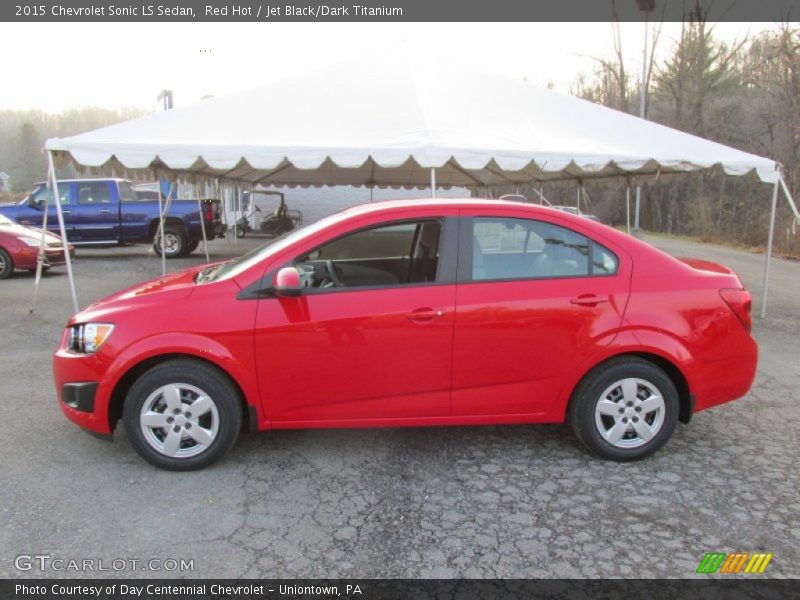 Red Hot / Jet Black/Dark Titanium 2015 Chevrolet Sonic LS Sedan