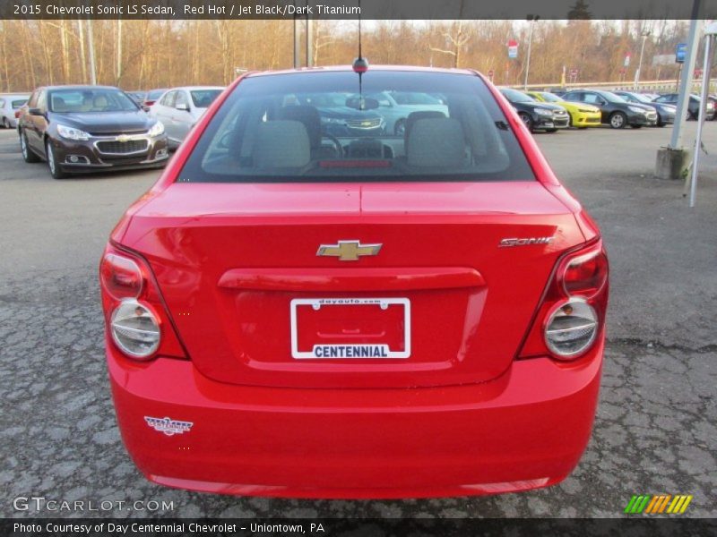 Red Hot / Jet Black/Dark Titanium 2015 Chevrolet Sonic LS Sedan