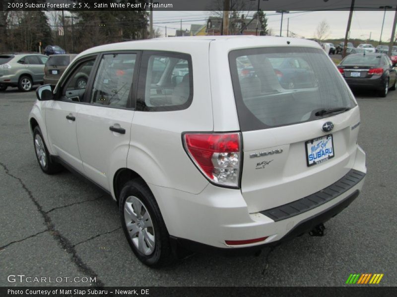 Satin White Pearl / Platinum 2009 Subaru Forester 2.5 X