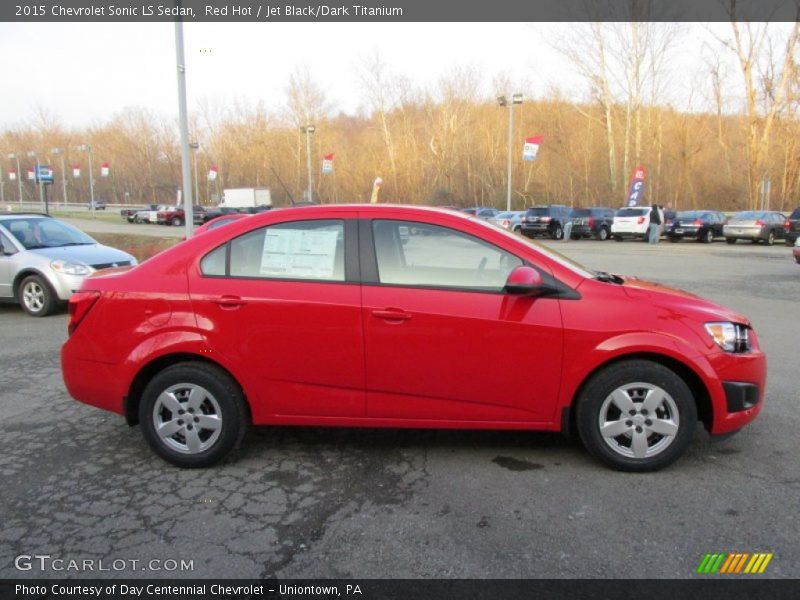 Red Hot / Jet Black/Dark Titanium 2015 Chevrolet Sonic LS Sedan