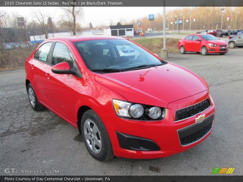 Red Hot / Jet Black/Dark Titanium 2015 Chevrolet Sonic LS Sedan