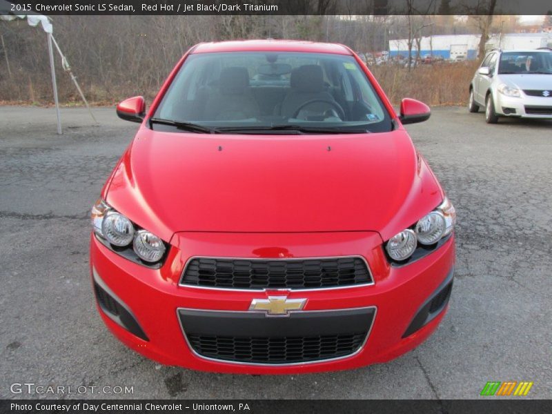Red Hot / Jet Black/Dark Titanium 2015 Chevrolet Sonic LS Sedan