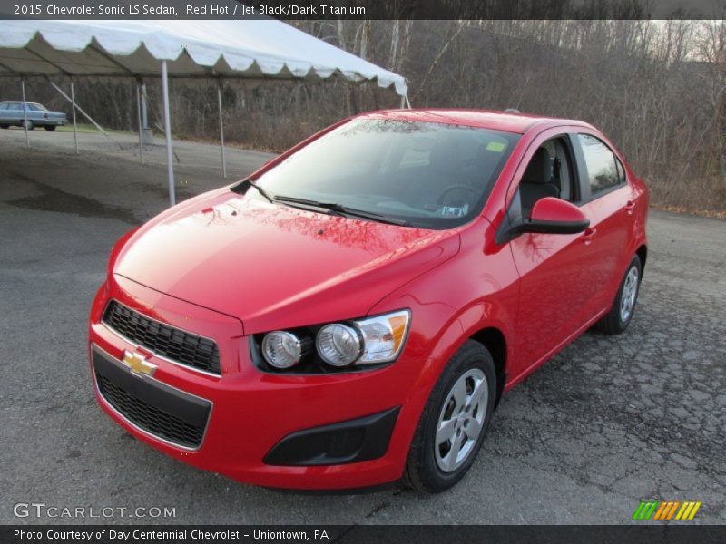 Red Hot / Jet Black/Dark Titanium 2015 Chevrolet Sonic LS Sedan