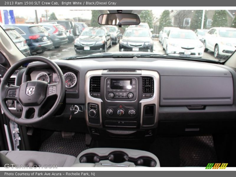 Bright White / Black/Diesel Gray 2013 Ram 1500 SLT Crew Cab
