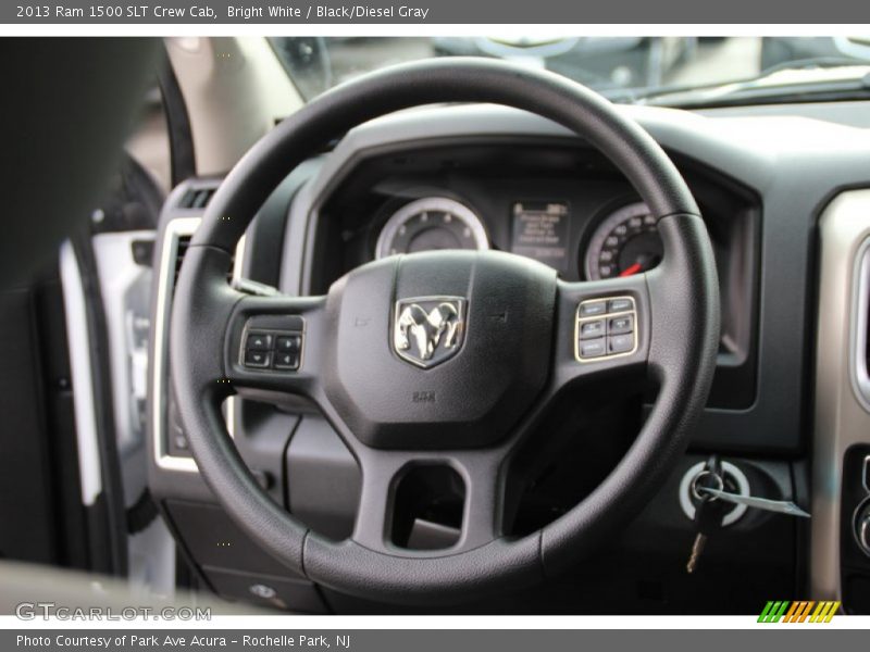 Bright White / Black/Diesel Gray 2013 Ram 1500 SLT Crew Cab