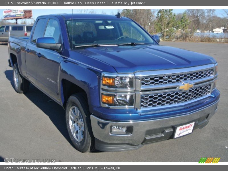 Deep Ocean Blue Metallic / Jet Black 2015 Chevrolet Silverado 1500 LT Double Cab