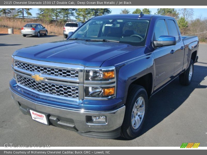 Deep Ocean Blue Metallic / Jet Black 2015 Chevrolet Silverado 1500 LT Double Cab