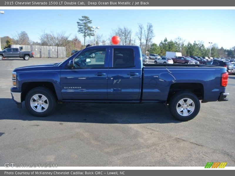 Deep Ocean Blue Metallic / Jet Black 2015 Chevrolet Silverado 1500 LT Double Cab