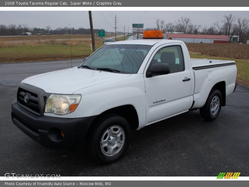 Super White / Graphite Gray 2008 Toyota Tacoma Regular Cab