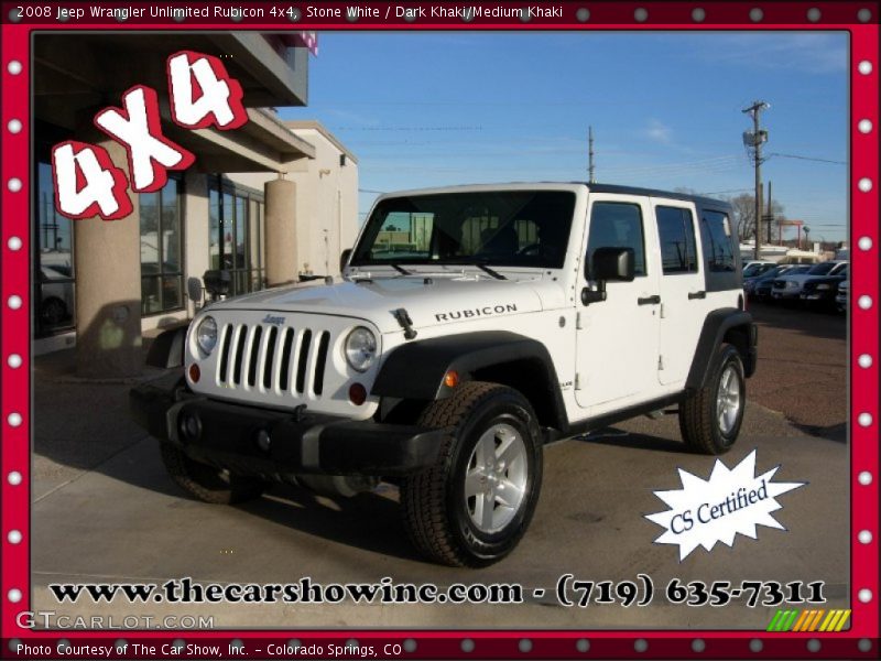 Stone White / Dark Khaki/Medium Khaki 2008 Jeep Wrangler Unlimited Rubicon 4x4