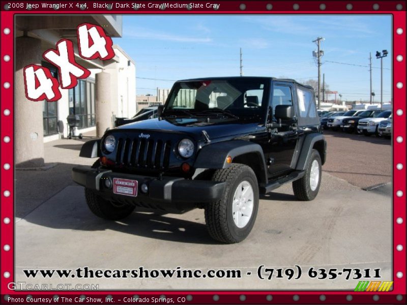 Black / Dark Slate Gray/Medium Slate Gray 2008 Jeep Wrangler X 4x4