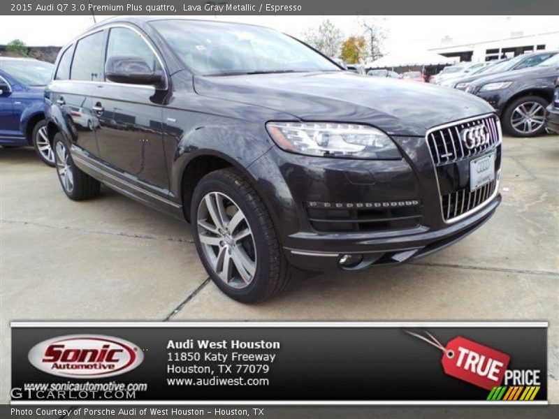 Lava Gray Metallic / Espresso 2015 Audi Q7 3.0 Premium Plus quattro