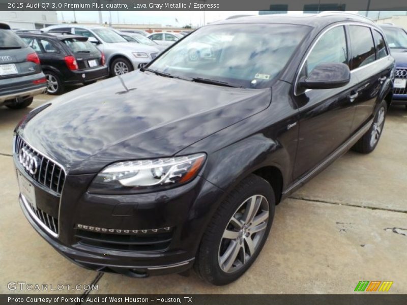 Lava Gray Metallic / Espresso 2015 Audi Q7 3.0 Premium Plus quattro
