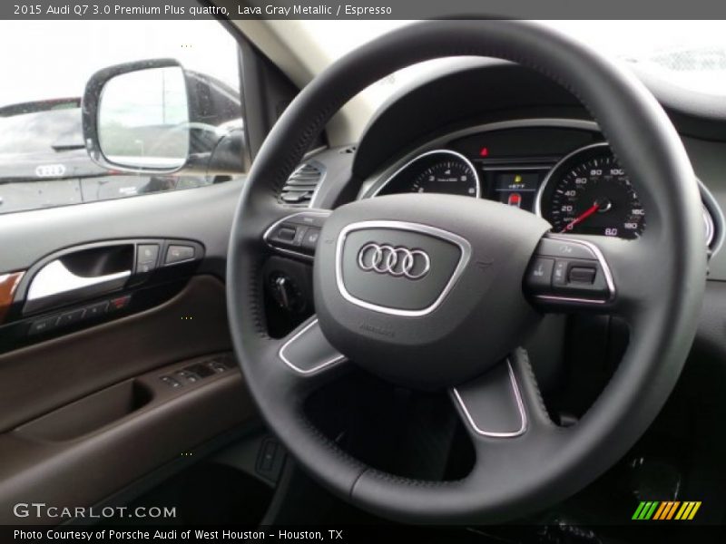 Lava Gray Metallic / Espresso 2015 Audi Q7 3.0 Premium Plus quattro