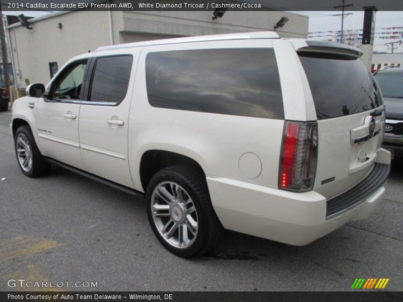 White Diamond Tricoat / Cashmere/Cocoa 2014 Cadillac Escalade ESV Premium AWD