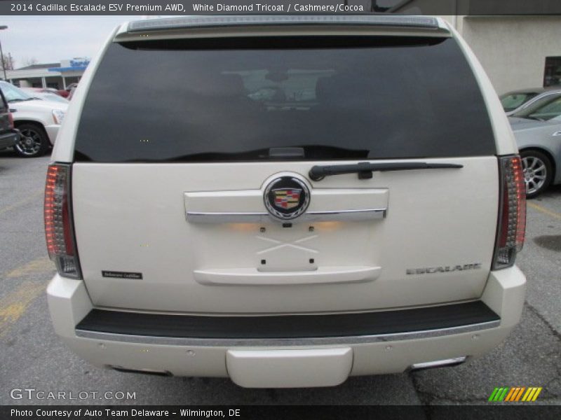 White Diamond Tricoat / Cashmere/Cocoa 2014 Cadillac Escalade ESV Premium AWD