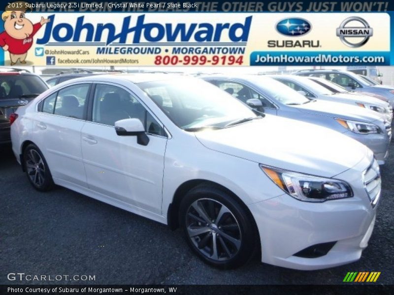 Crystal White Pearl / Slate Black 2015 Subaru Legacy 2.5i Limited