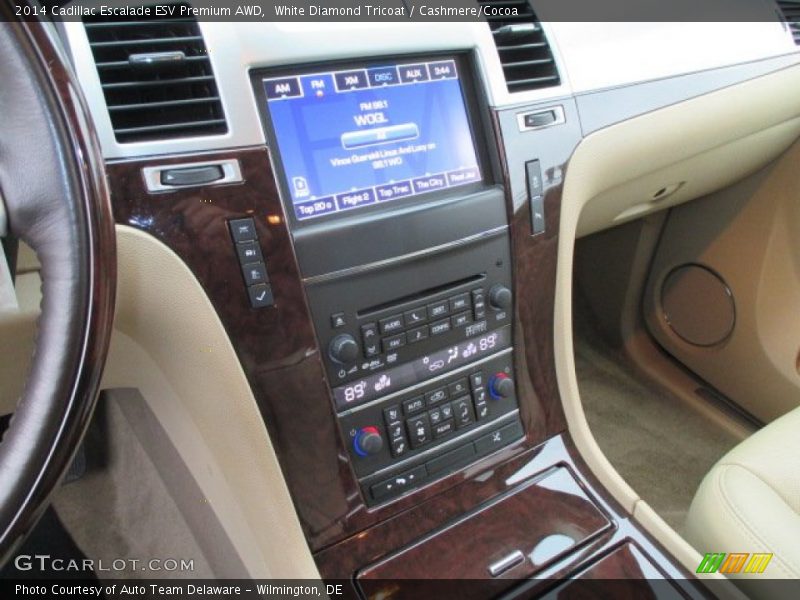 White Diamond Tricoat / Cashmere/Cocoa 2014 Cadillac Escalade ESV Premium AWD