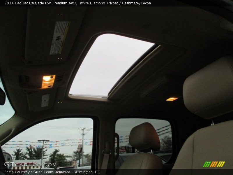 White Diamond Tricoat / Cashmere/Cocoa 2014 Cadillac Escalade ESV Premium AWD