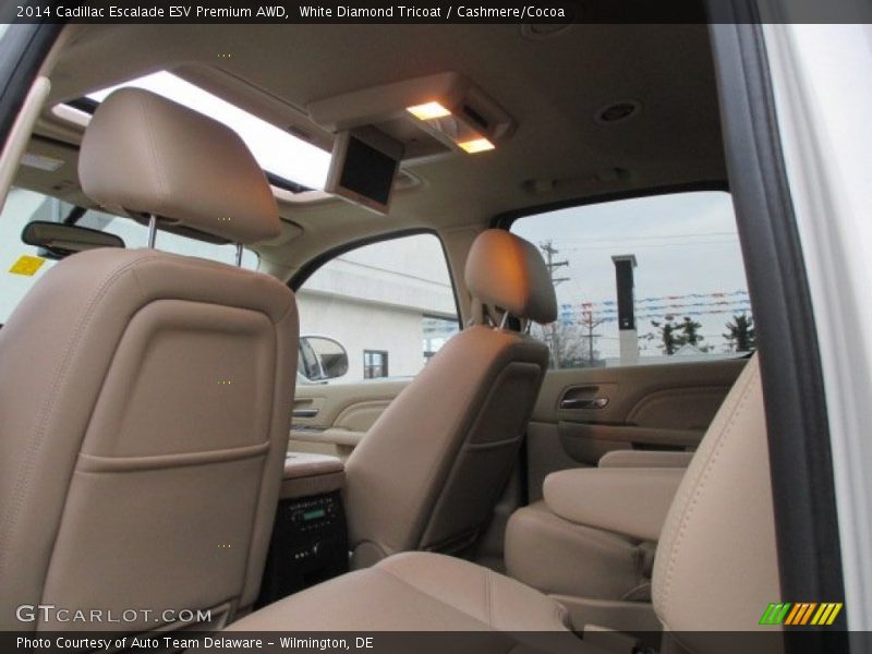 White Diamond Tricoat / Cashmere/Cocoa 2014 Cadillac Escalade ESV Premium AWD
