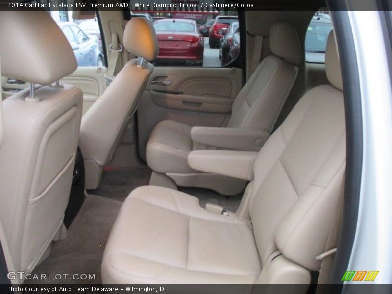 White Diamond Tricoat / Cashmere/Cocoa 2014 Cadillac Escalade ESV Premium AWD