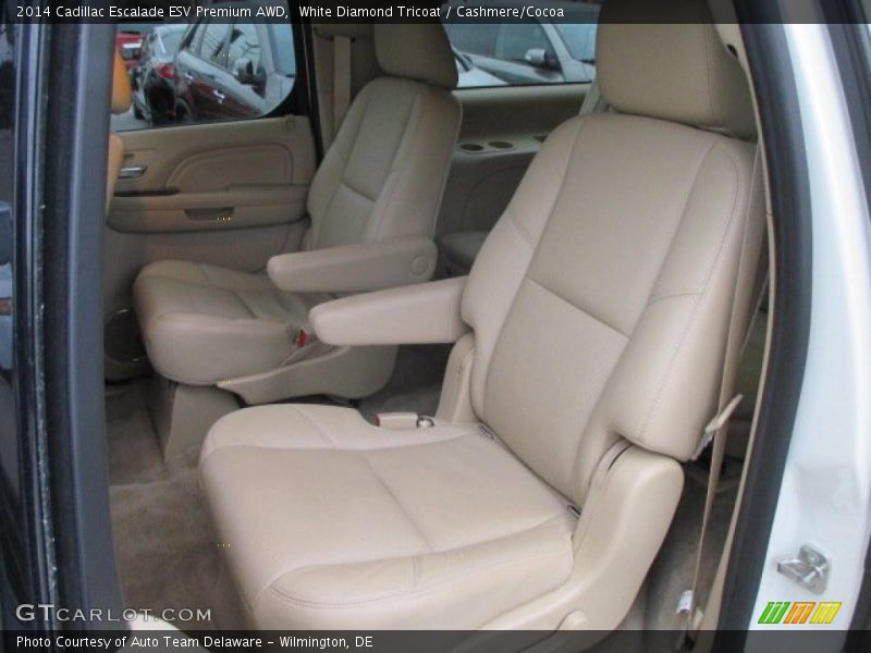 White Diamond Tricoat / Cashmere/Cocoa 2014 Cadillac Escalade ESV Premium AWD