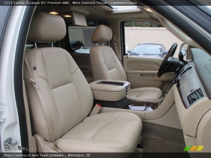 White Diamond Tricoat / Cashmere/Cocoa 2014 Cadillac Escalade ESV Premium AWD