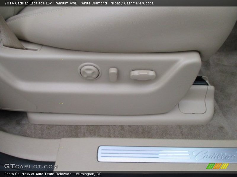 White Diamond Tricoat / Cashmere/Cocoa 2014 Cadillac Escalade ESV Premium AWD