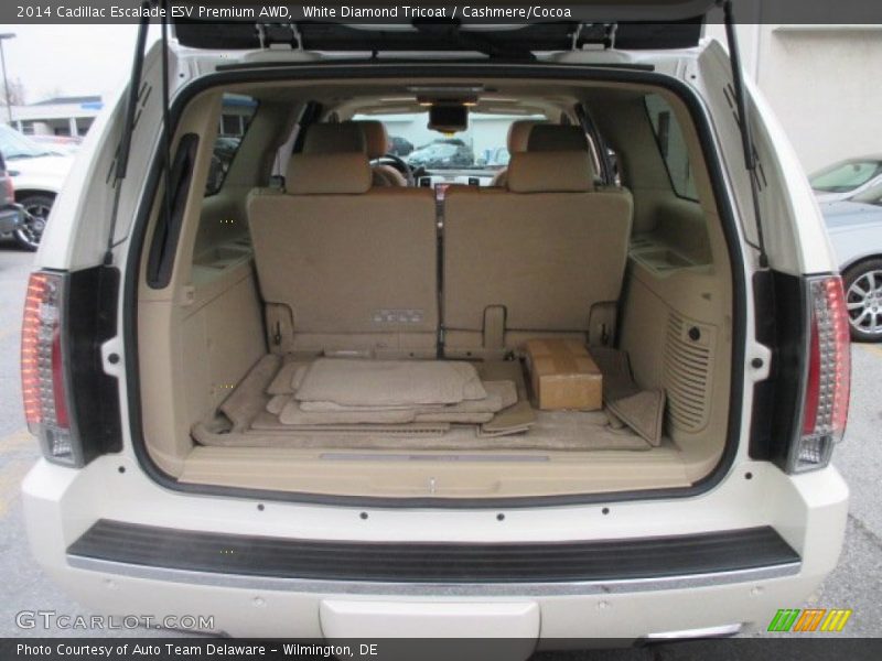 White Diamond Tricoat / Cashmere/Cocoa 2014 Cadillac Escalade ESV Premium AWD