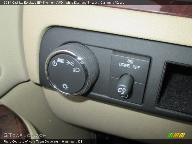 White Diamond Tricoat / Cashmere/Cocoa 2014 Cadillac Escalade ESV Premium AWD