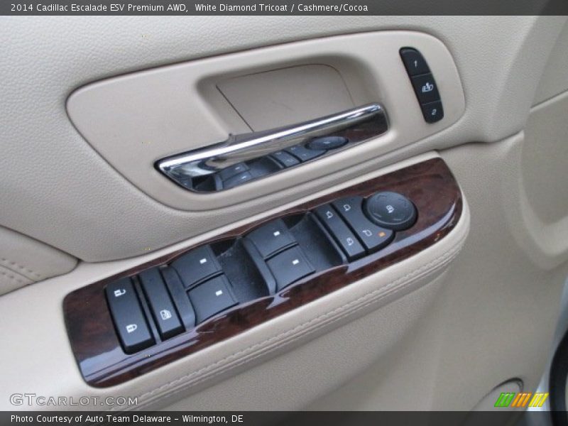 White Diamond Tricoat / Cashmere/Cocoa 2014 Cadillac Escalade ESV Premium AWD