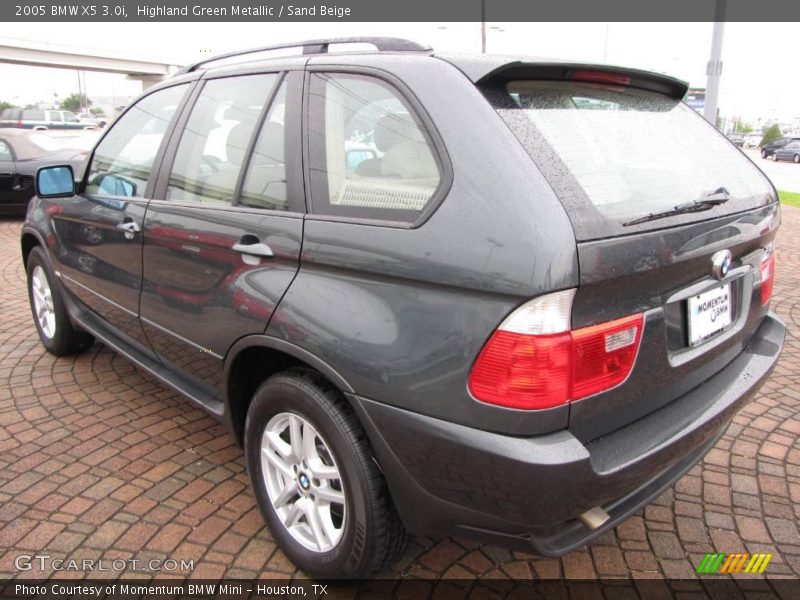 Highland Green Metallic / Sand Beige 2005 BMW X5 3.0i