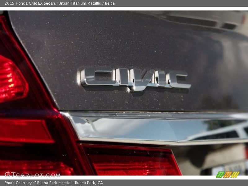 Urban Titanium Metallic / Beige 2015 Honda Civic EX Sedan