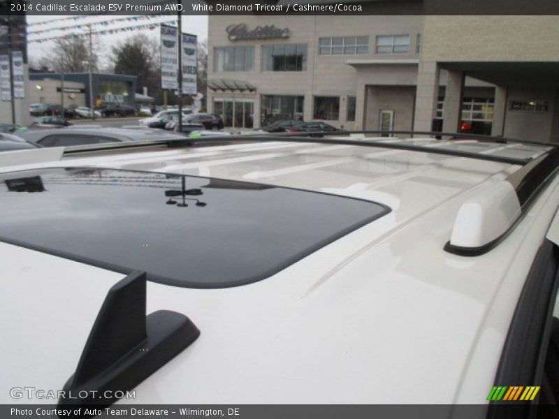 White Diamond Tricoat / Cashmere/Cocoa 2014 Cadillac Escalade ESV Premium AWD