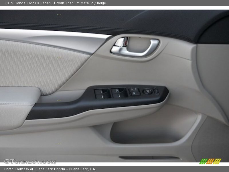 Urban Titanium Metallic / Beige 2015 Honda Civic EX Sedan