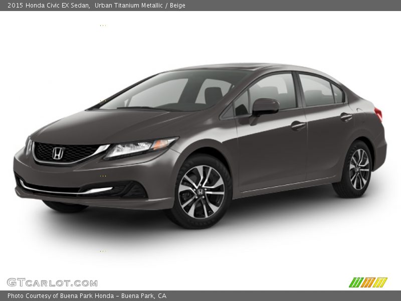 Urban Titanium Metallic / Beige 2015 Honda Civic EX Sedan