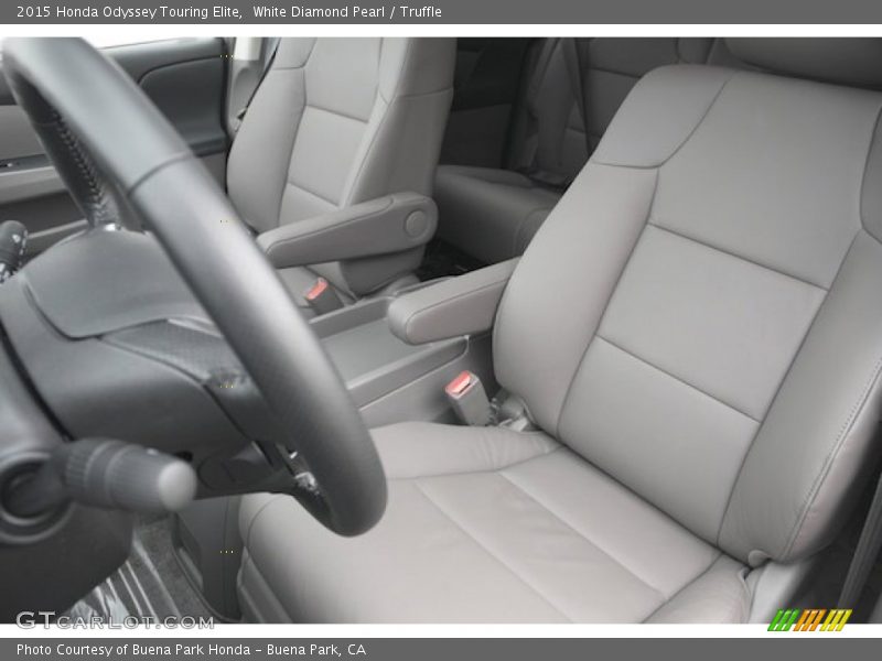 White Diamond Pearl / Truffle 2015 Honda Odyssey Touring Elite