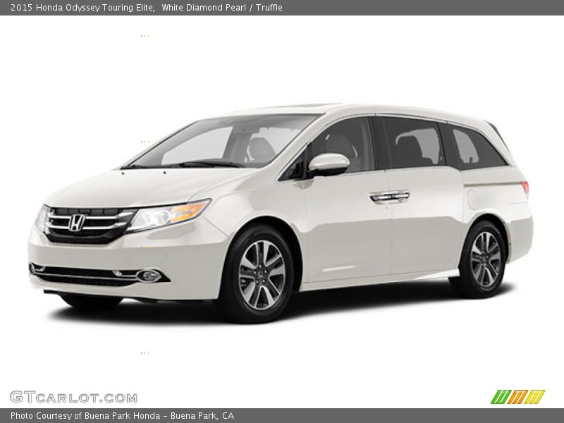 White Diamond Pearl / Truffle 2015 Honda Odyssey Touring Elite