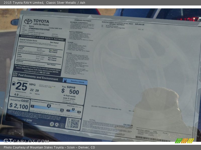 Classic Silver Metallic / Ash 2015 Toyota RAV4 Limited