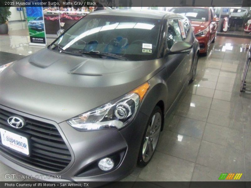 Matte Gray / Black 2015 Hyundai Veloster Turbo