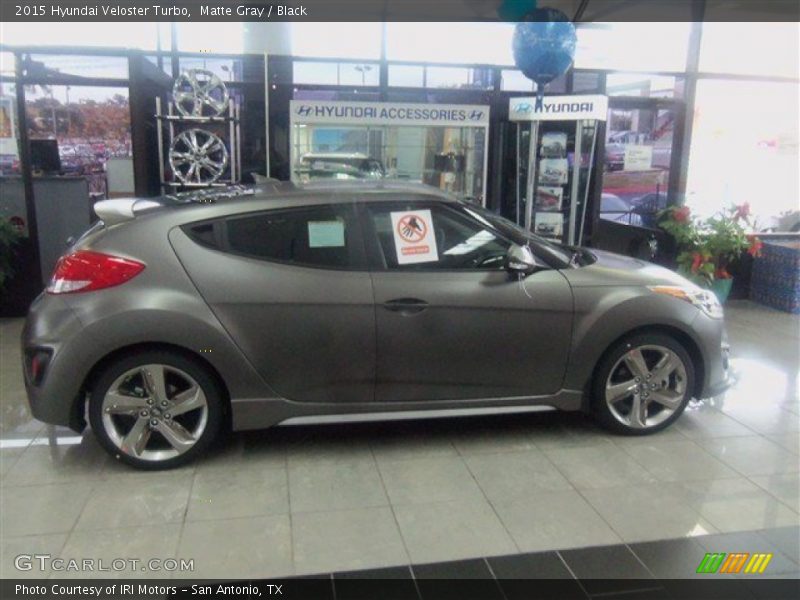 Matte Gray / Black 2015 Hyundai Veloster Turbo