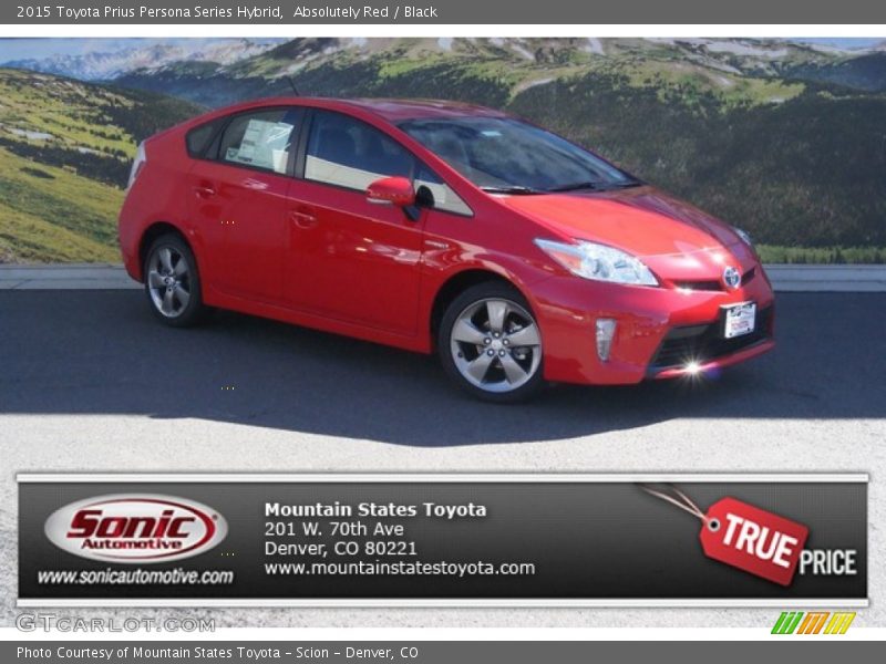 Absolutely Red / Black 2015 Toyota Prius Persona Series Hybrid