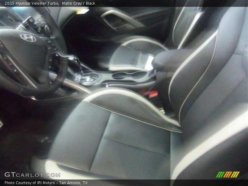 Matte Gray / Black 2015 Hyundai Veloster Turbo